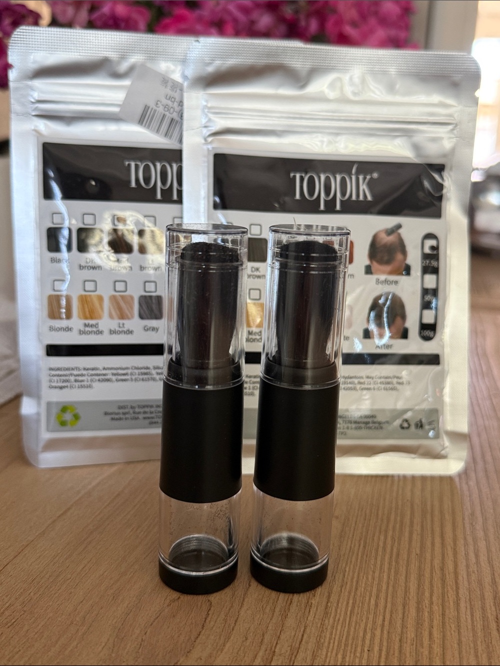 NEW TOPPIK Root Touch Up – 2 Sealed Refills + 2 Brush Applicators